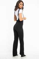 Black White T-Shirt Underlay Scoop Jumpsuit - Fern-Jumpsuits