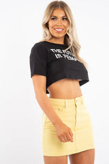 Black White The Future Is Female Cropped Slogan T Shirt - Corah-Crop Tops