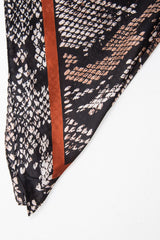 Black Wine Snake Print Chiffon Scarf - Carris-Hair