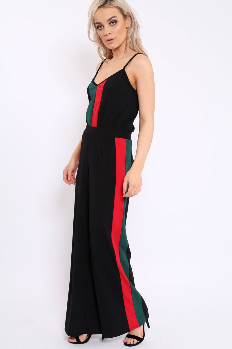 Black With Khaki And Red Stripe Co-ord Set - Anora-Co-ords