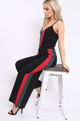 Black With Khaki And Red Stripe Co-ord Set - Anora-Co-ords