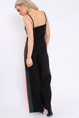 Black With Khaki And Red Stripe Co-ord Set - Anora-Co-ords