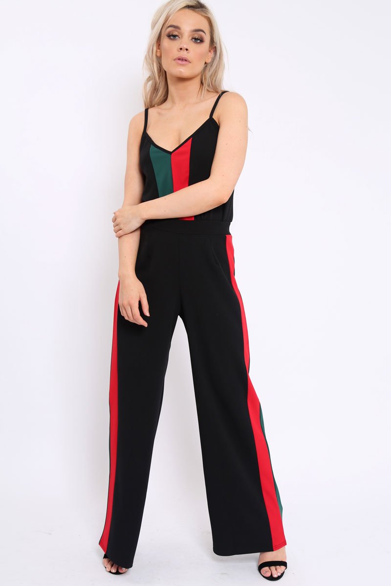 Black With Khaki And Red Stripe Co-ord Set - Anora-Co-ords