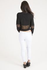 Black Worst Behavior Slogan Cropped Jumper - Adina-Jumper