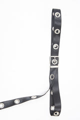 Black Woven Eyelet Detail Buckle Belt - Huntley-Belts
