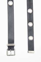 Black Woven Eyelet Detail Buckle Belt - Huntley-Belts