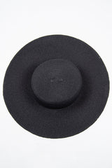 Black Woven Ribbon Detail Beach Hat - Jamilet-Hats