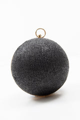 Black Woven Sphere Chain Detail Bag - Charlii-Bags