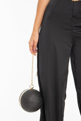 Black Woven Sphere Chain Detail Bag - Charlii-Bags