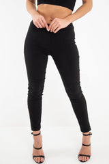 Black Woven Tailored Leggings - Brodi-Trousers