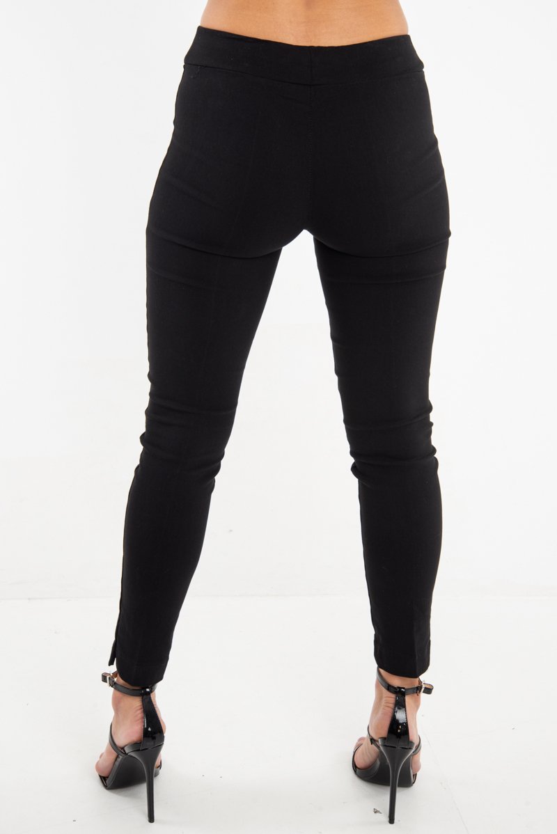 Black Woven Tailored Leggings - Brodi-Trousers