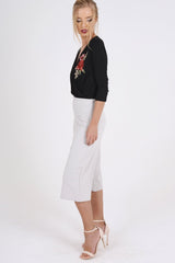 Black Wrap Around Embroidered Bodysuit - Roisin-Bodysuits