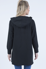 Black Wrap Around Oversized Hoodie - Yasmin-Loungewear