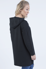 Black Wrap Around Oversized Hoodie - Yasmin-Loungewear