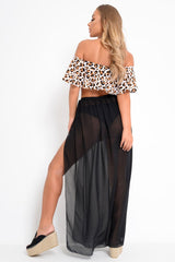 Black Wrap Chiffon Maxi Skirt - Eveah-Skirts