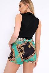 Black Wrap Front Blazer Style Bodysuit - Leiana-Bodysuits