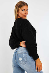 Black Wrap Tie Details Cardigan - Lucy-Cardigans