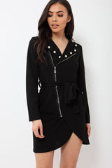 Black Zip Front Blazer - Isla-Jackets