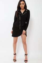 Black Zip Front Blazer - Isla-Jackets