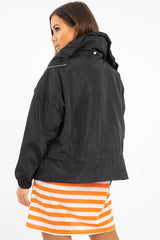 Black Zip Front Rain Jacket - Idalie-Jackets