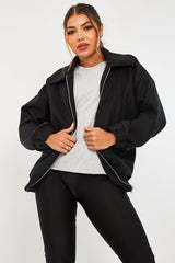 Black Zip Front Side Pocket Shacket - Lima-Shacket