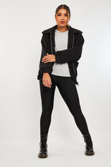 Black Zip Front Side Pocket Shacket - Lima-Shacket