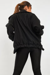 Black Zip Front Side Pocket Shacket - Lima-Shacket