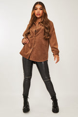 Black Zip Knee Faux Leather Trouser - Fariza-Trousers