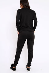 Black Zip Loungewear Set - Kelly-Loungewear
