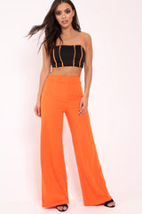 Black and Orange Cami Crop Top - Aalina-Crop Tops