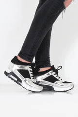 Black and Silver Trainers - Leah-Trainers