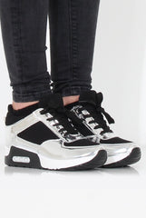 Black and Silver Trainers - Leah-Trainers