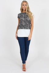 Black and White Aztec Tee - Jayla-T-shirt