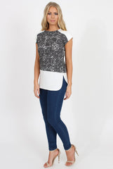 Black and White Aztec Tee - Jayla-T-shirt