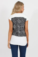 Black and White Aztec Tee - Jayla-T-shirt