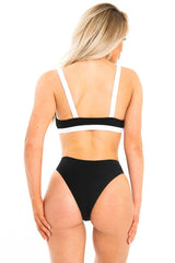 Black and White Buckle Detail Cut Out Bikini - Duru-Swimsuits
