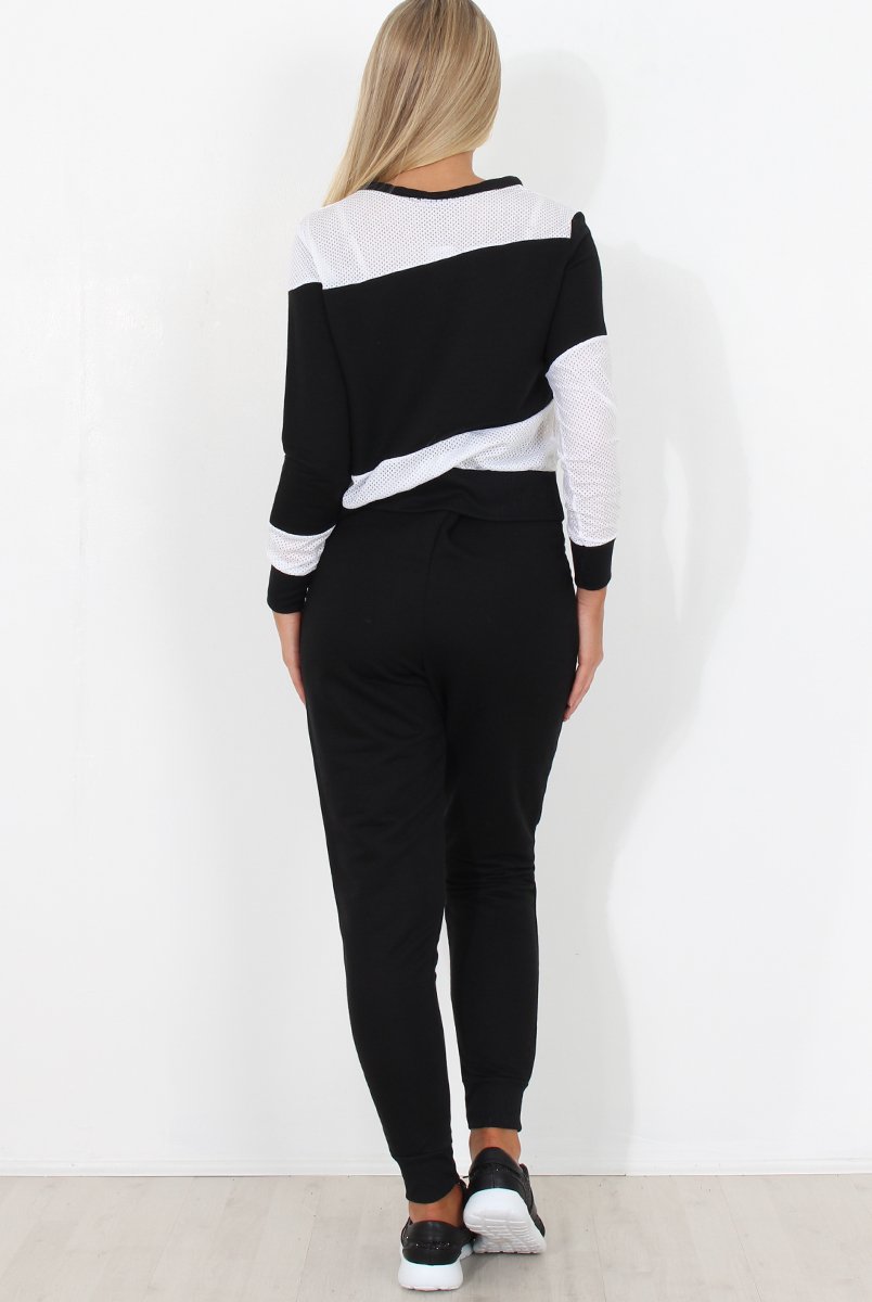 Black and White Loungewear Set - Katie-Loungewear