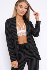 Black and White Striped Blazer - Wendi-Jackets