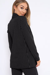 Black and White Striped Blazer - Wendi-Jackets