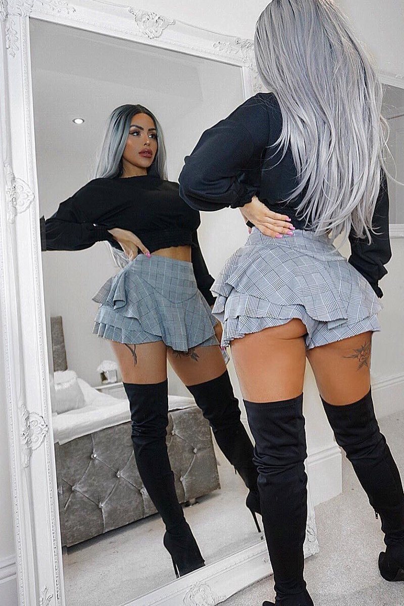 Black and White Tartan Frill High Waisted Shorts - Claudelle-Shorts