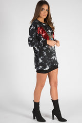 Black and White Tie Dye Eagle Jumper Dress - Maria-Jumper