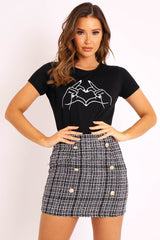 Black and White Tweed Skirt - Jolani-Skirts