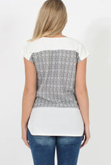 Black and White Zig Zag Patterend Tee - Jayla-T-shirt