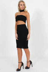 Black two Piece with Choker - Hope-Co-ords