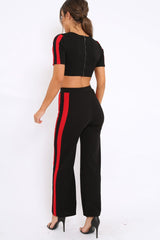 Black with Red Side Stripe Co-ord - Michelle-Co-ords