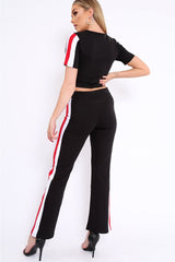 Black with Red and White Side Stripe Co-ord - Farris-Co-ords