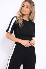 Black with White Side Stripe Co-ord - Michelle-Co-ords