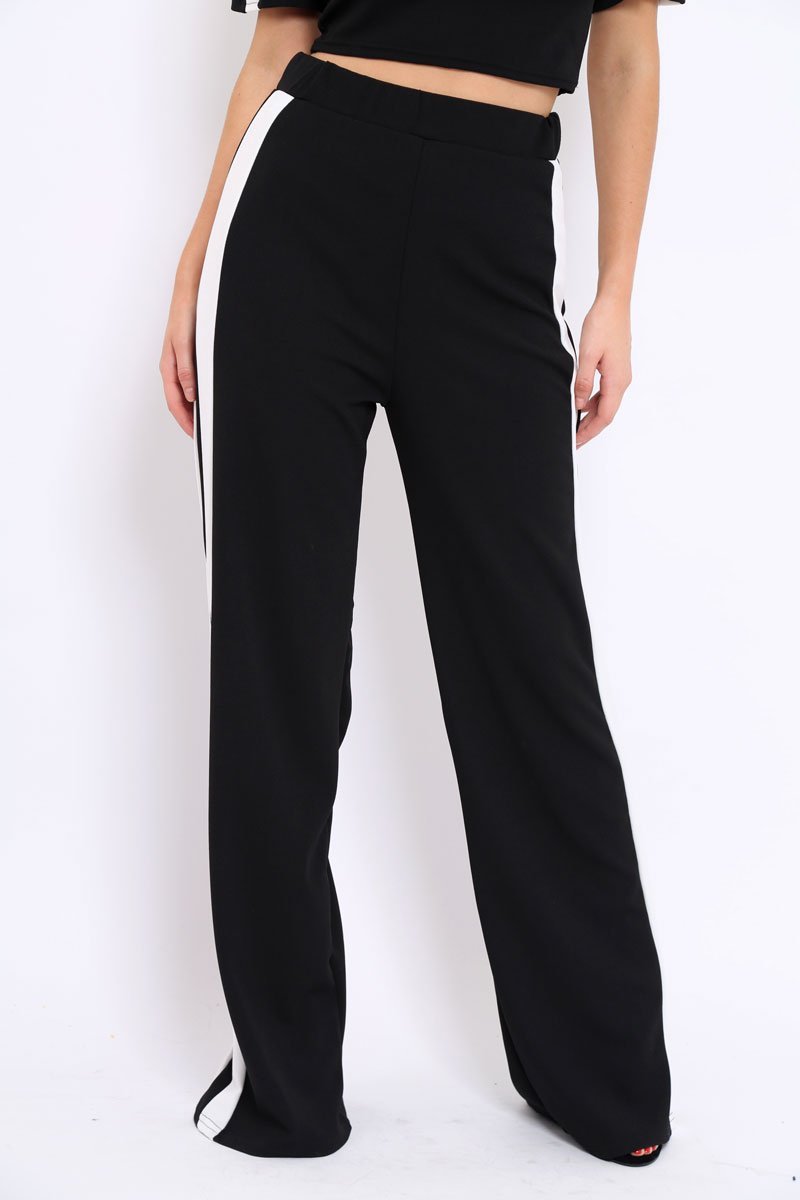 Black with White Side Stripe Co-ord - Michelle-Co-ords