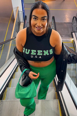 Black Queens USA Logo Tank Crop Top - Lara
