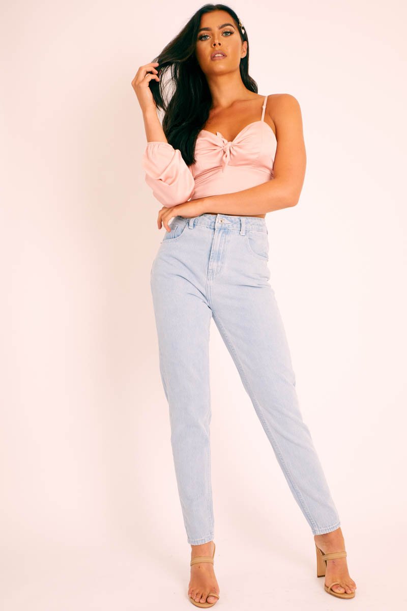 Bleach Denim Mom Style Jeans - Chelsi-Jeans